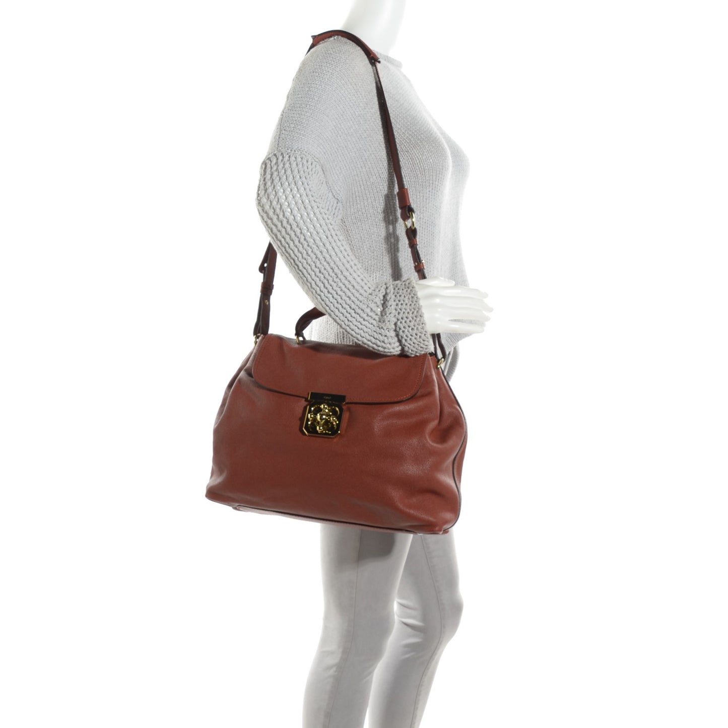 Calfskin Medium Elsie Satchel Whiskey