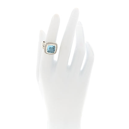 David Yurman Sterling Silver Diamond Blue Topaz 11mm Albion Ring 50 5.5 2 of 4