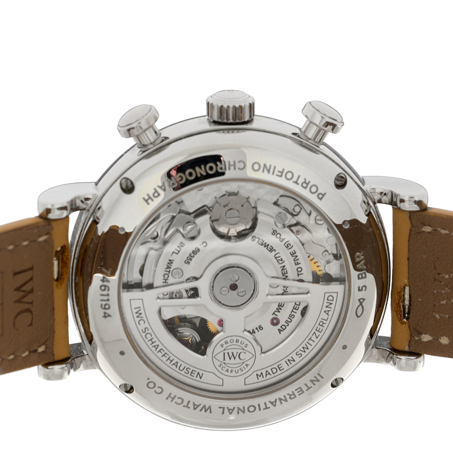 Stainless Steel Calfskin 39mm Portofino Chronograph Automatic Watch IWC391502