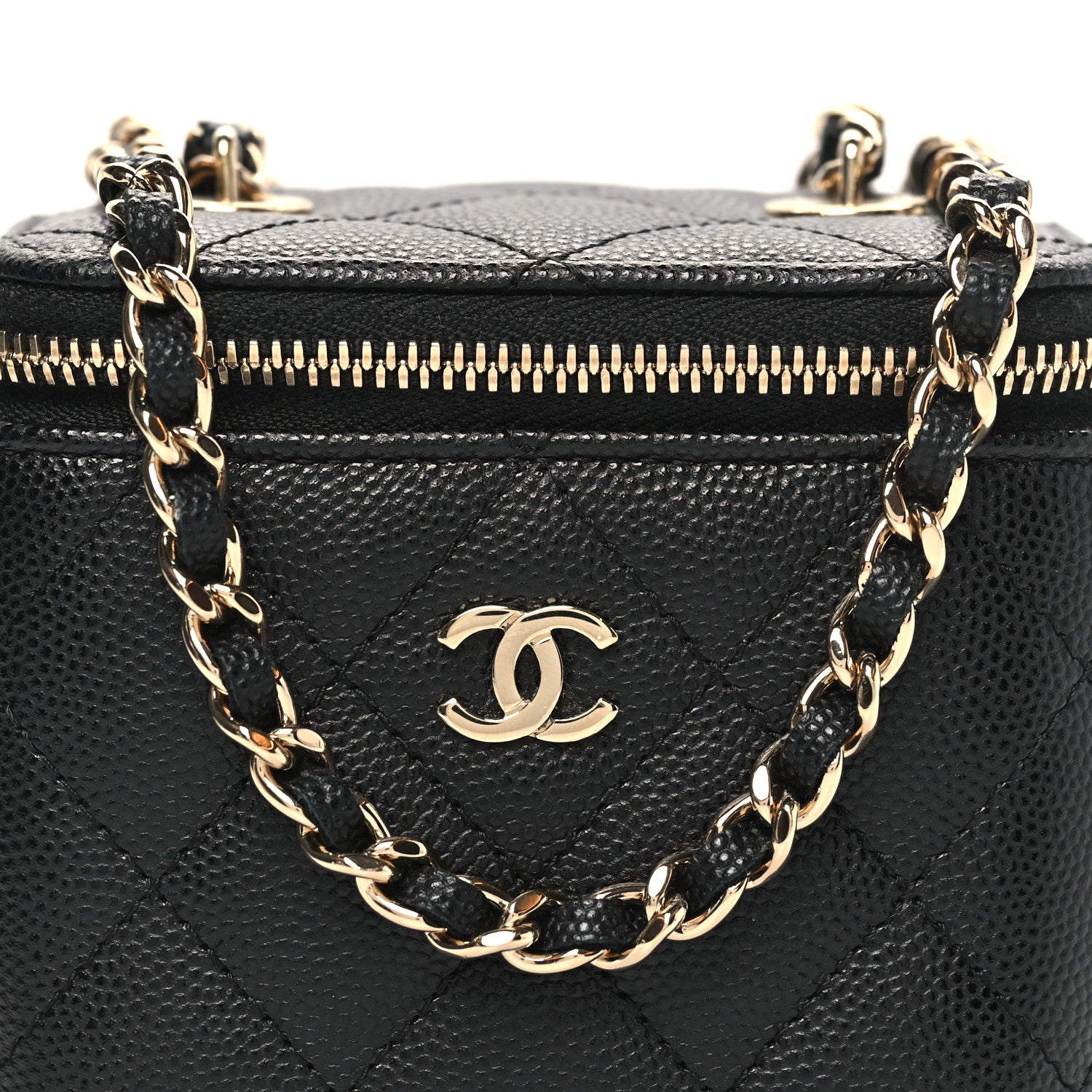 Chanel Caviar Quilted Mini Vanity Case With Chain Black 7 of 10