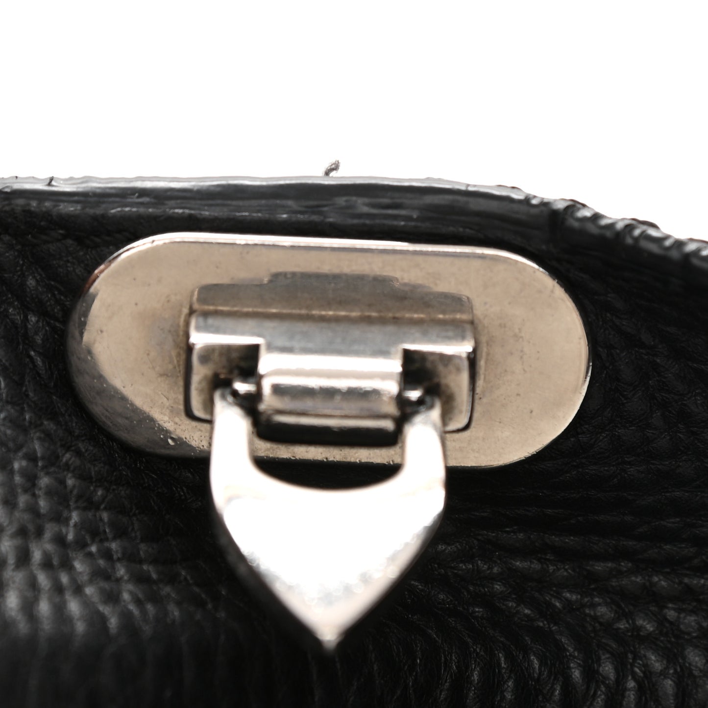 Pebbled Calfskin Tribal Small Guitar Strap Rockstud Rolling Flip-Lock Messenger Bag Black