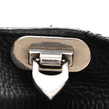 Valentino Garavani Pebbled Calfskin Tribal Small Guitar Strap Rockstud Rolling Flip-Lock Messenger Bag Black 16 of 18