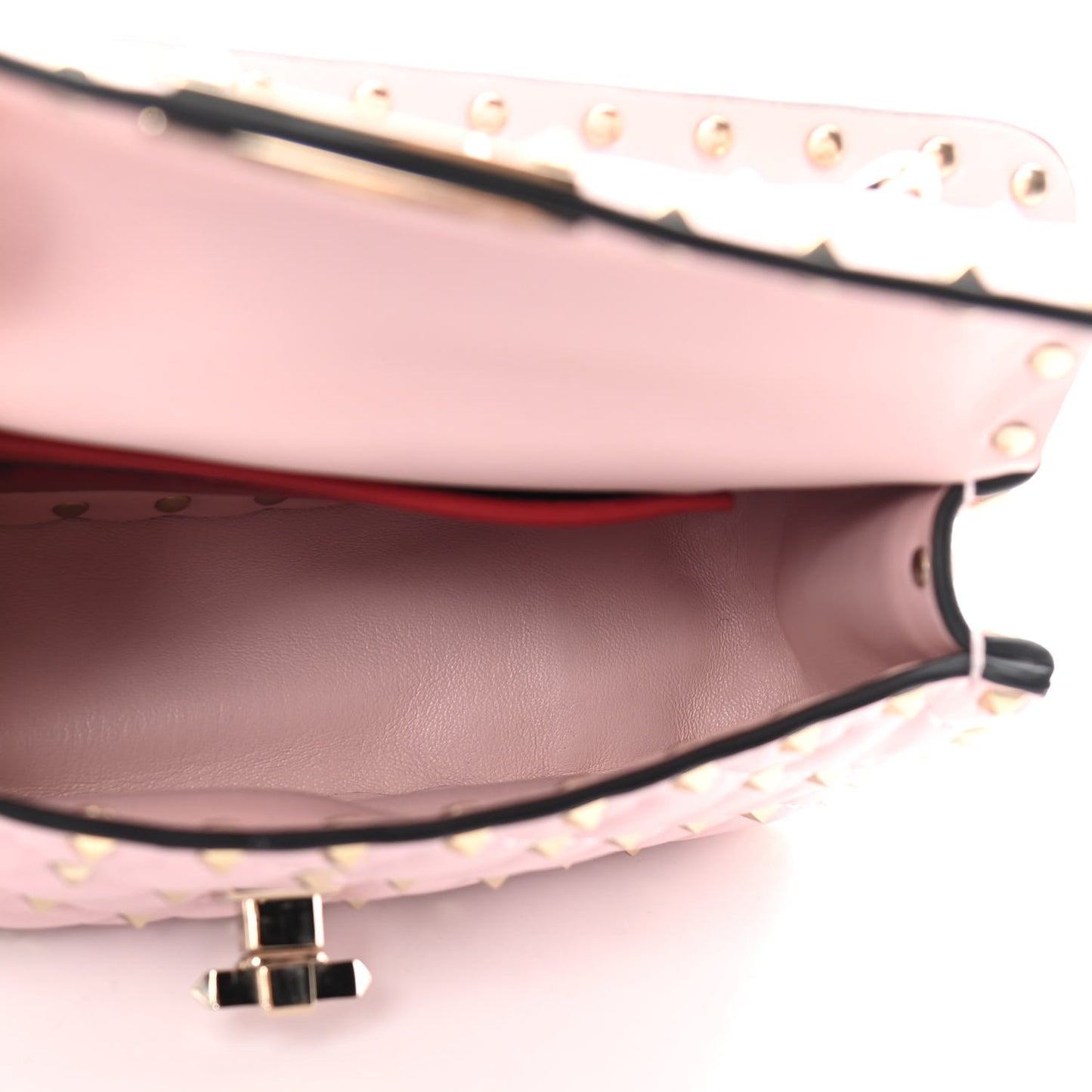 Nappa Small Rockstud Spike Shoulder Bag Water Rose