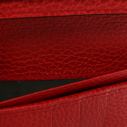 Gucci Pebbled Calfskin Interlocking G Continental Wallet Red 8 of 9