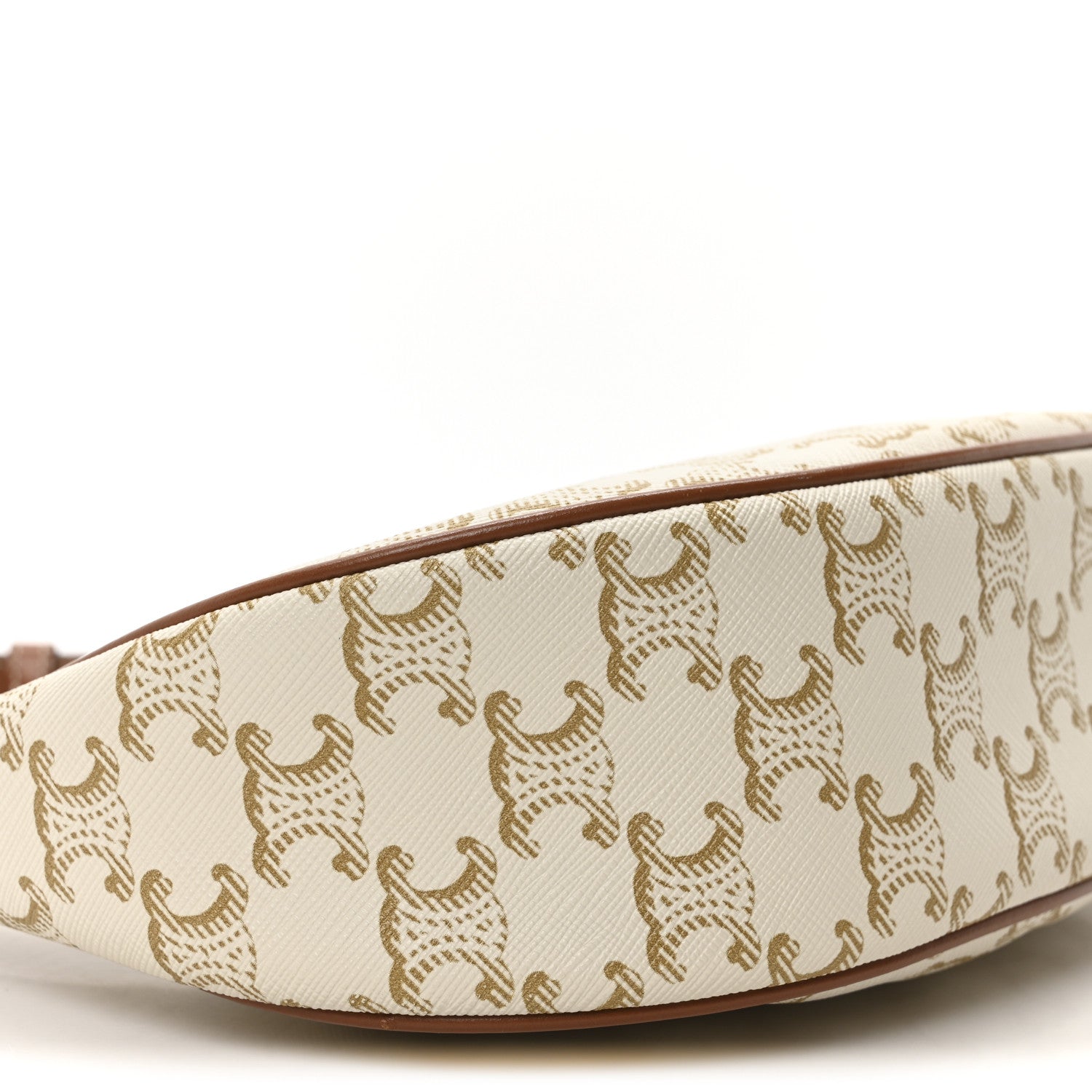 Celine Canvas Calfskin Ava Triomphe Shoulder Bag White 10 of 11