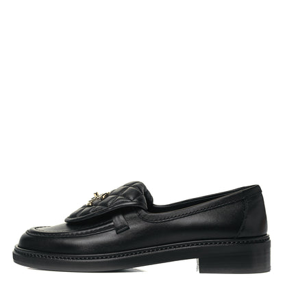 Chanel Lambskin Quilted CC Turnlock Loafers 37 Black 1 of 8
