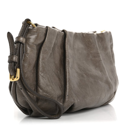 Prada Vitello Shine Mordore Wristlet Clutch Argilla 3 of 13