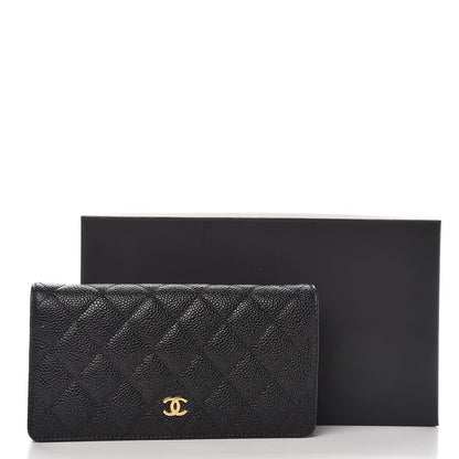 Chanel Caviar Quilted Yen Wallet Black 9 of 9
