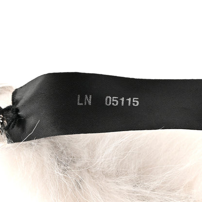 Prada Metal Fur Rufus Bag Charm Chalk White 3 of 5