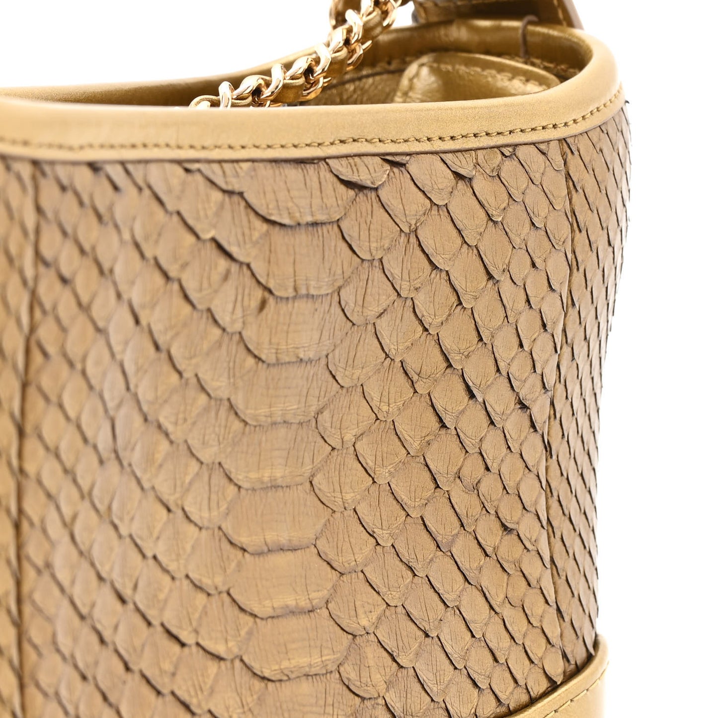 Metallic Snakeskin Small Gabrielle Hobo Gold