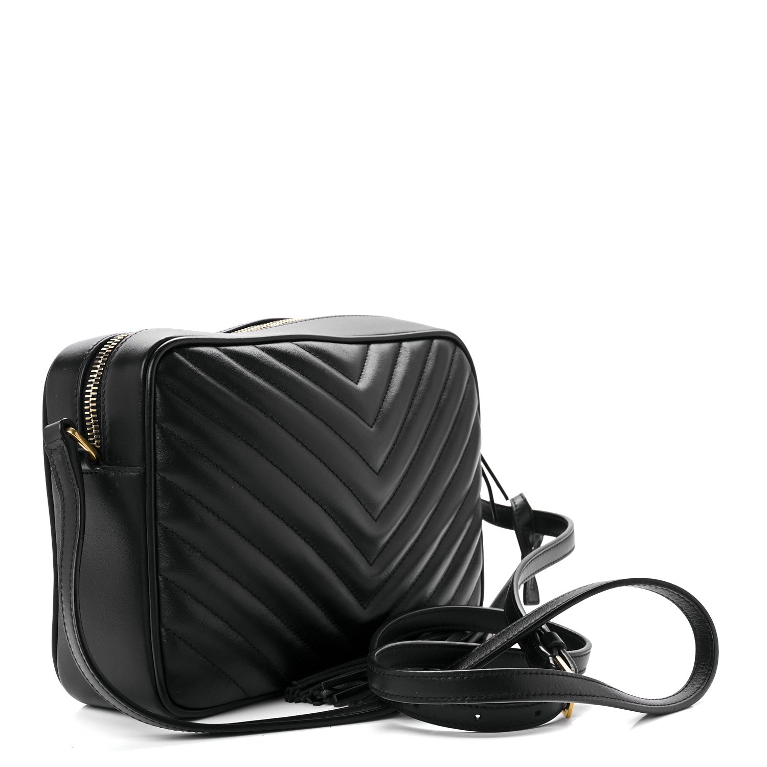 Saint Laurent Calfskin Matelasse Monogram Lou Camera Bag Black 3 of 11