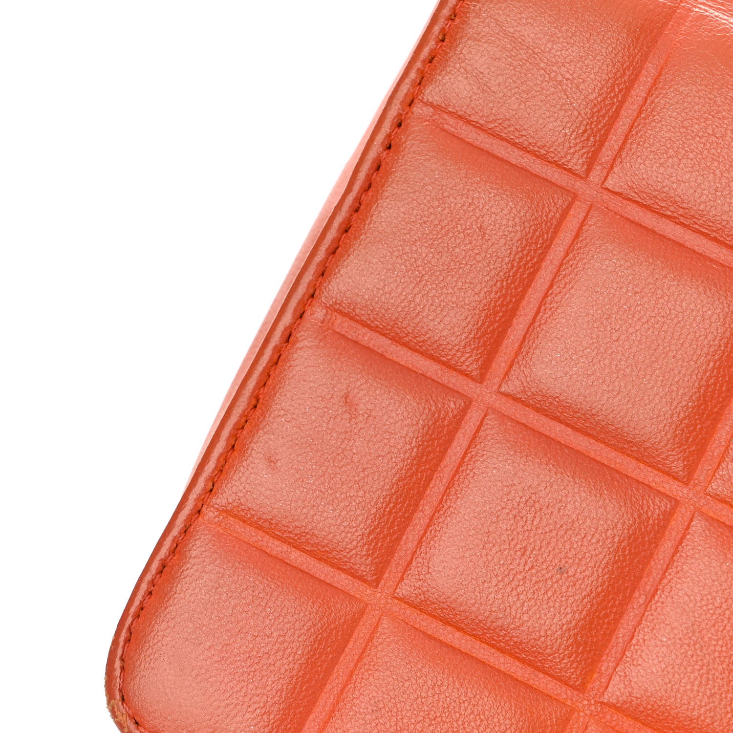 Chanel Lambskin Quilted CC Chocolate Bar Flap Orange 15 of 16