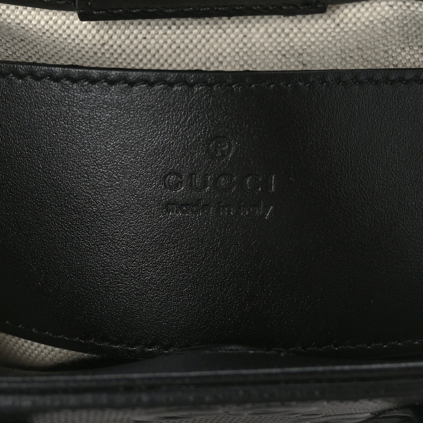 Calfskin GG Tennis Embossed Mini Tote Bag Black