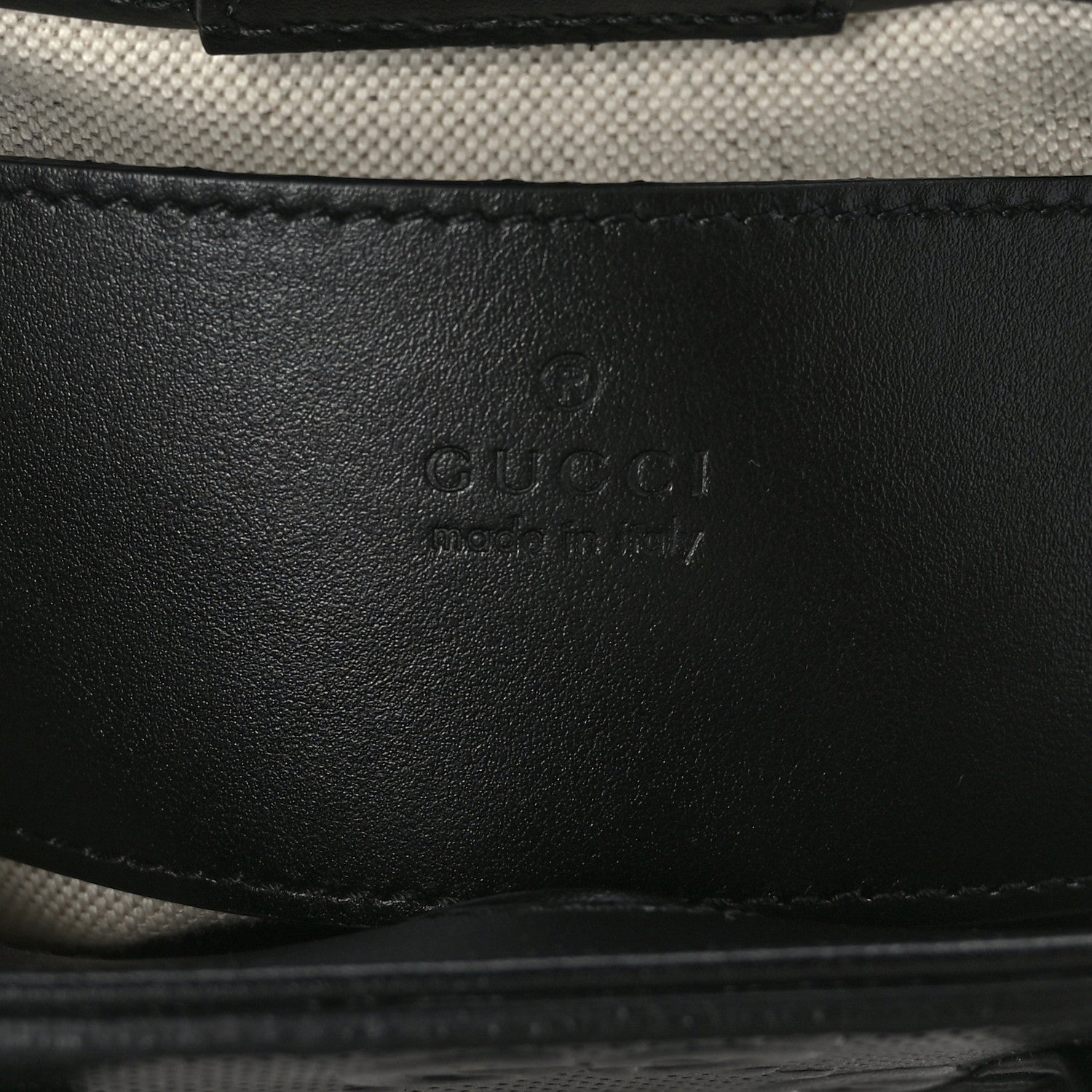Gucci Calfskin GG Tennis Embossed Mini Tote Bag Black 6 of 9