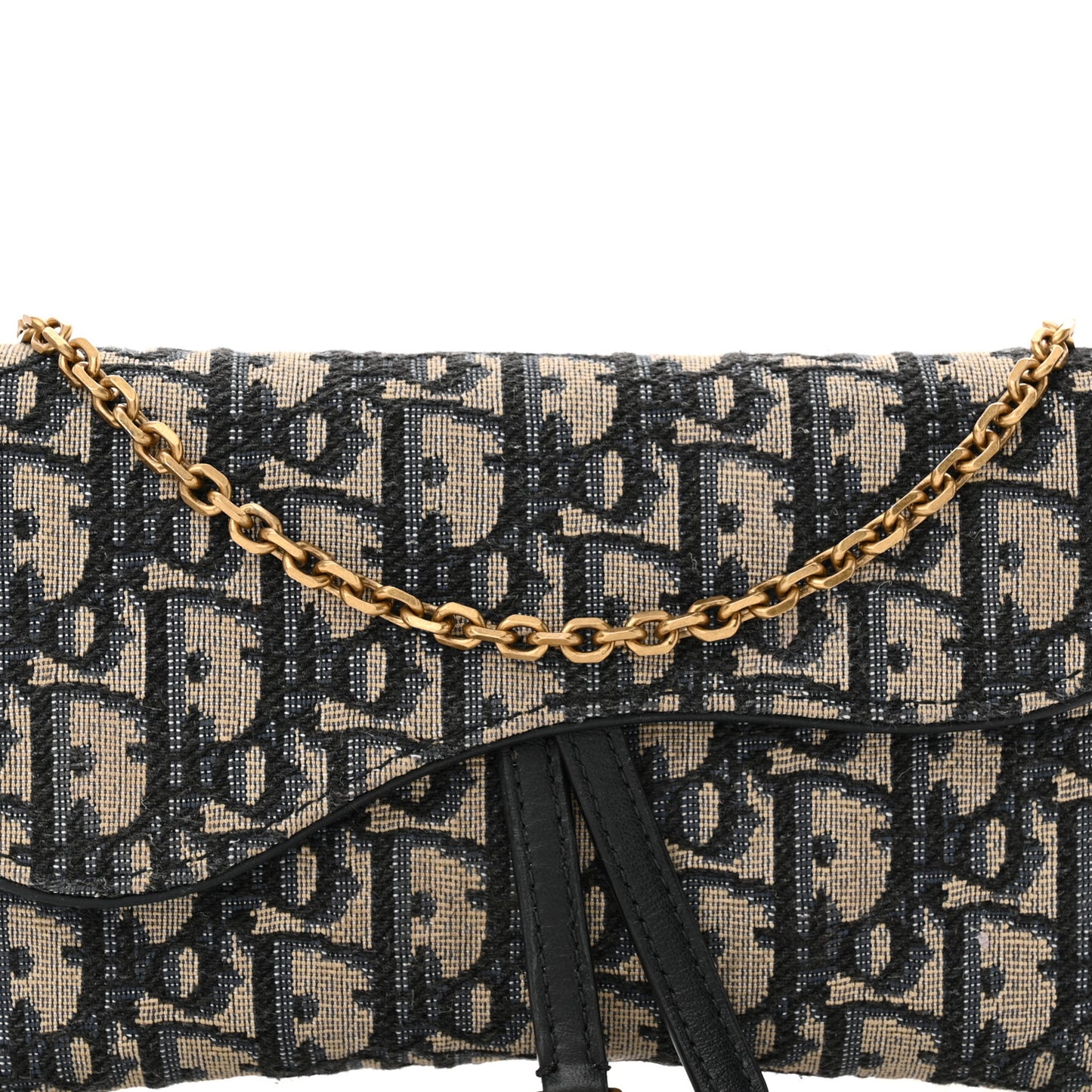 Oblique Saddle Chain Long Wallet Blue