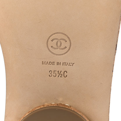 Chanel Lambskin Chain Cork Sandals 35.5 White 6 of 7