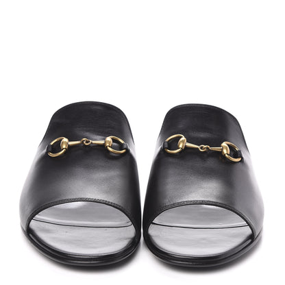 Gucci Malaga Kid Horsebit Slide Sandals 39.5 Black 2 of 9