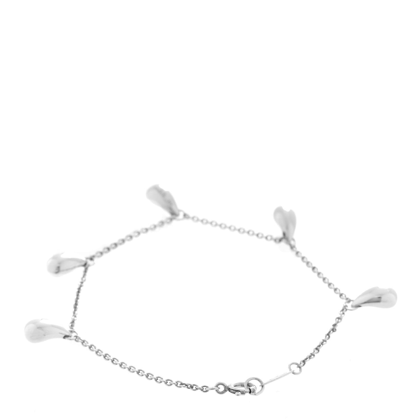 Sterling Silver Elsa Peretti Five Teardrop Charm Bracelet