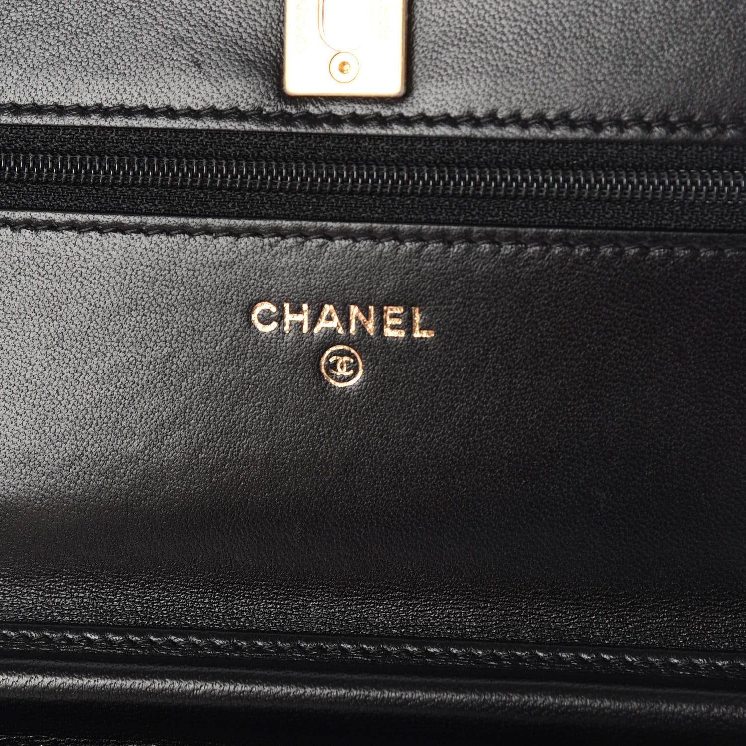 Chanel Lambskin Quilted CC Pearl Crush Wallet on Chain WOC Black 9 of 13
