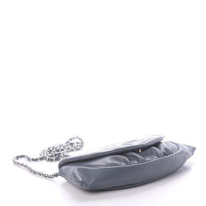 Chanel Caviar Half Moon Wallet On Chain WOC Blue 7 of 23