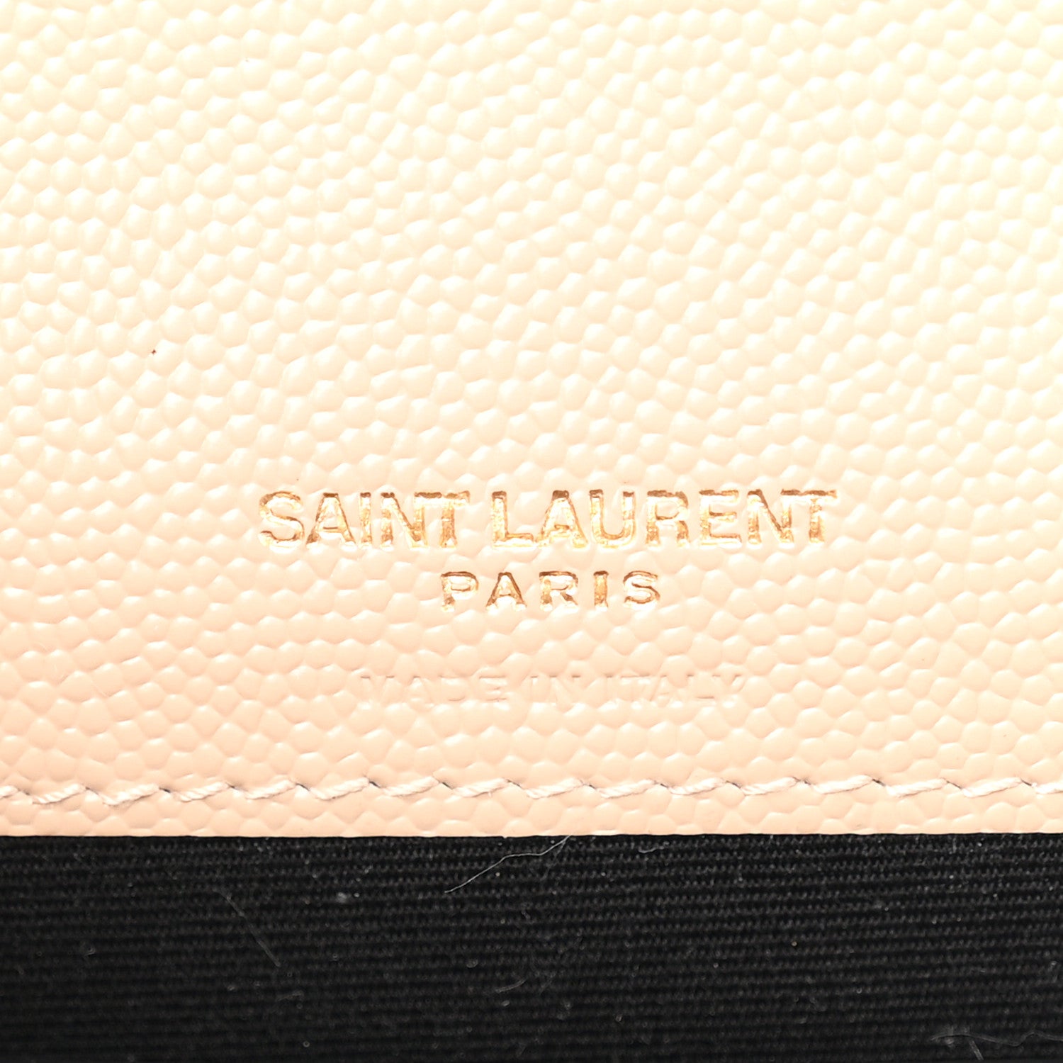 Saint Laurent Grain De Poudre Matelasse Chevron Monogram Envelope Chain Wallet Dark Beige 6 of 10