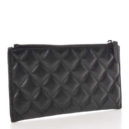 Chanel Iridescent Caviar Quilted Classic Zip Pouch Black 3 of 10