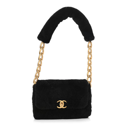 Chanel Shearling Quilted Single Flap Black 1 of 11