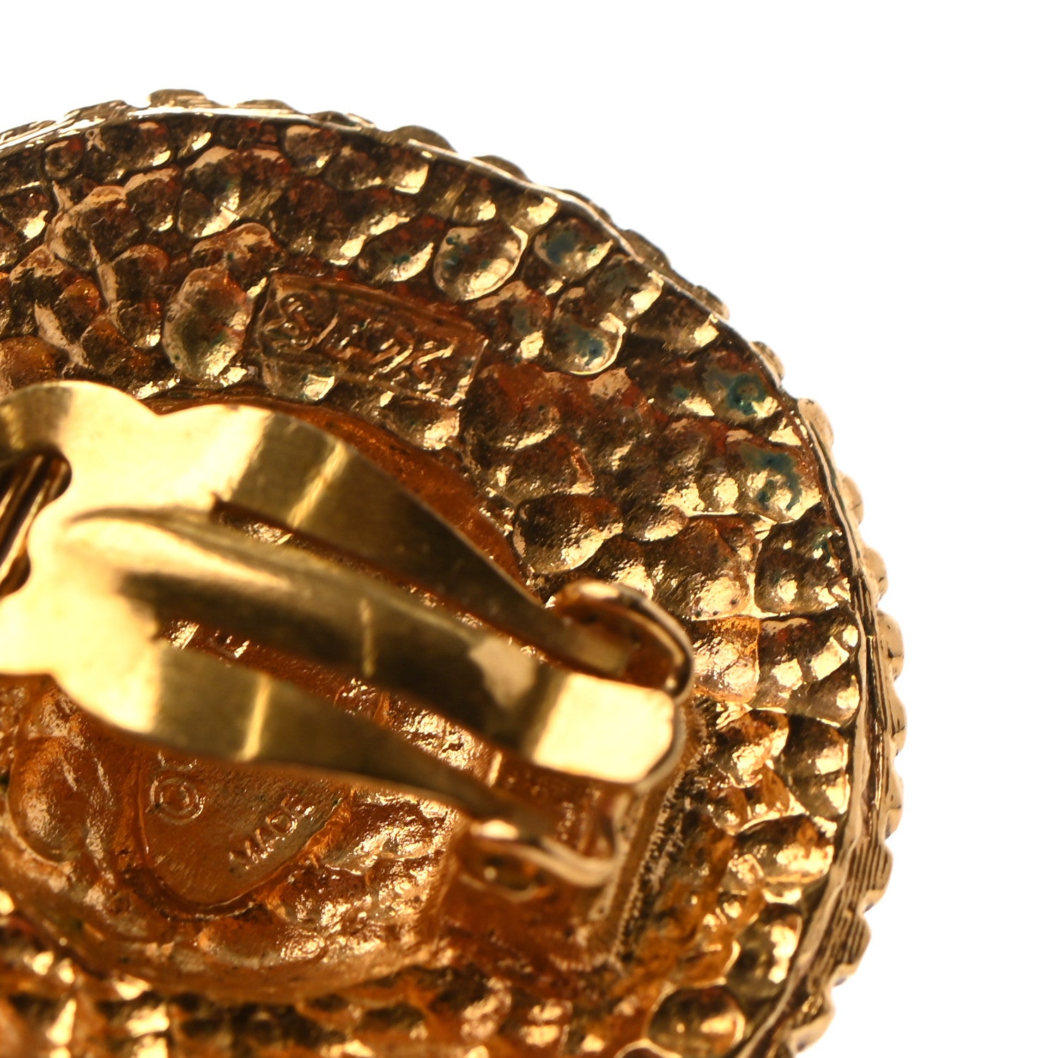 Chanel CC Button Clip On Earrings Gold 8 of 8