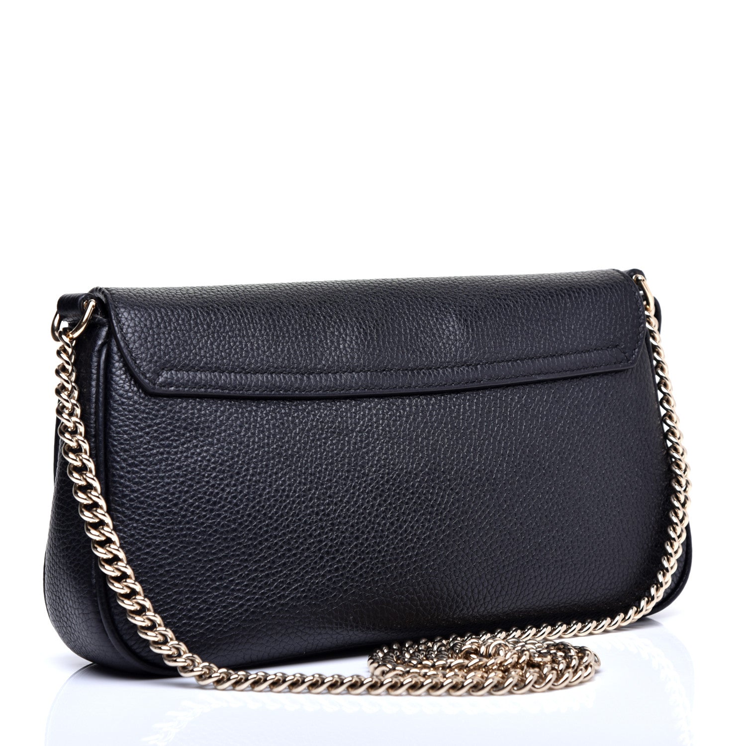 Gucci Pebbled Calfskin Medium Soho Flap Crossbody Black 3 of 11