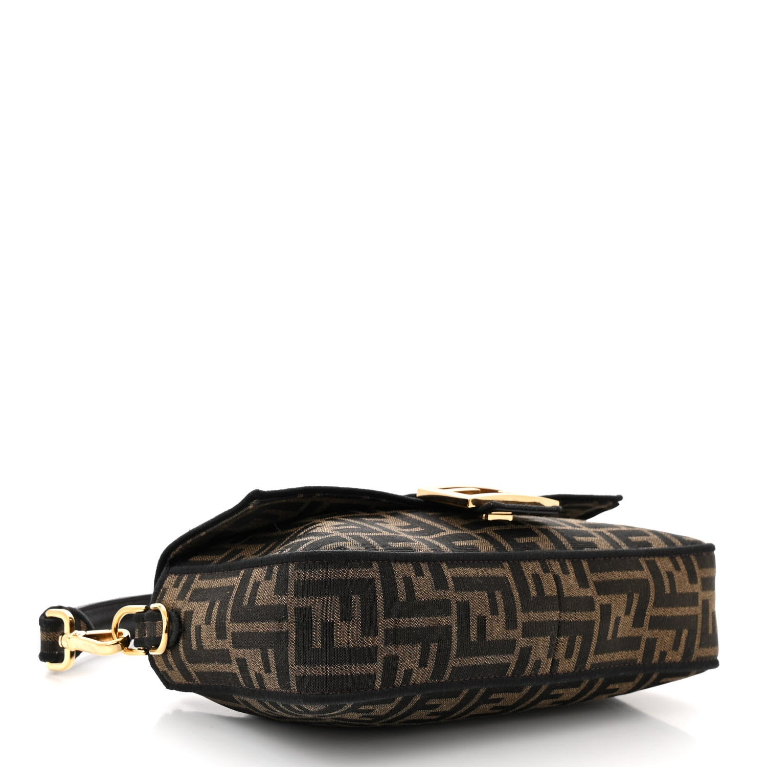 Fendi Fabric Jacquard FF 1974 Medium Baguette Tobacco Moro Black 4 of 11