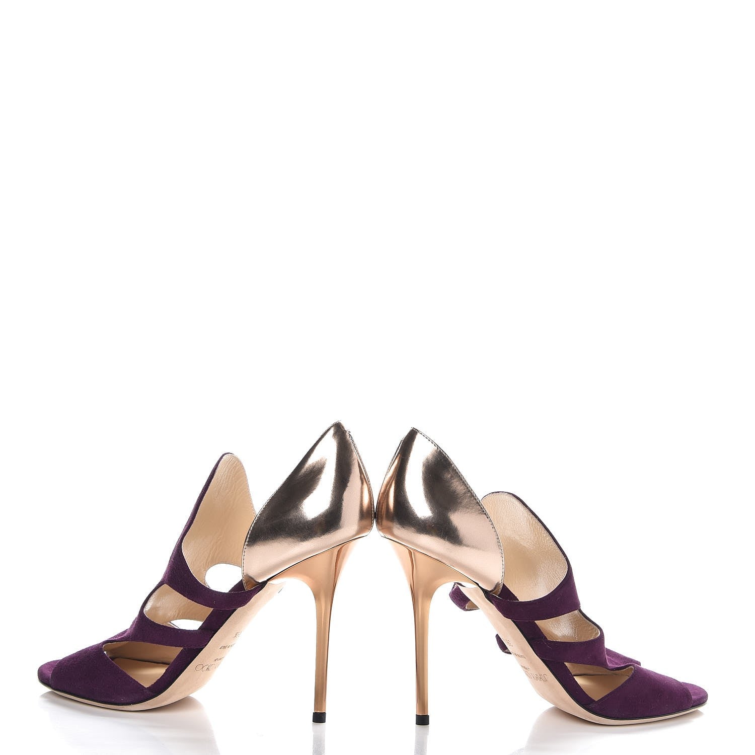 Jimmy Choo Velvet Mirror Cut Out Pumps 38.5 Magenta 6 of 9