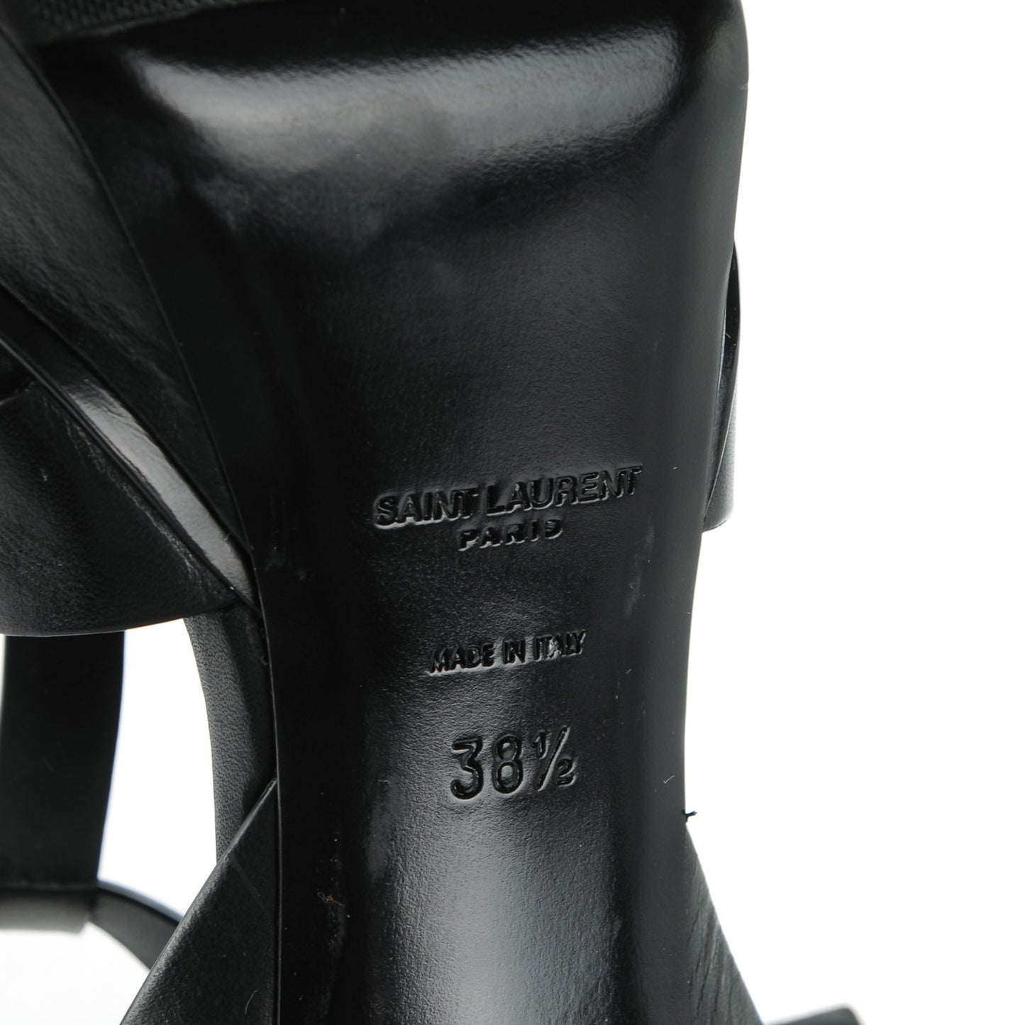 Calfskin Tribute 75 Platform Sandals 38.5 Black
