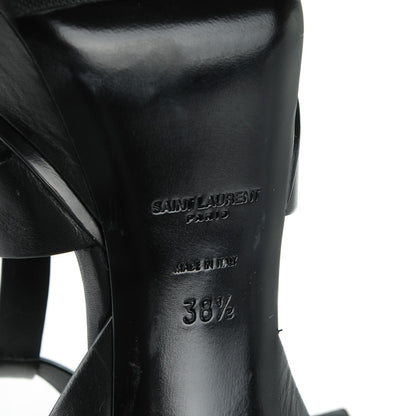Saint Laurent Calfskin Tribute 75 Platform Sandals 38.5 Black 6 of 8