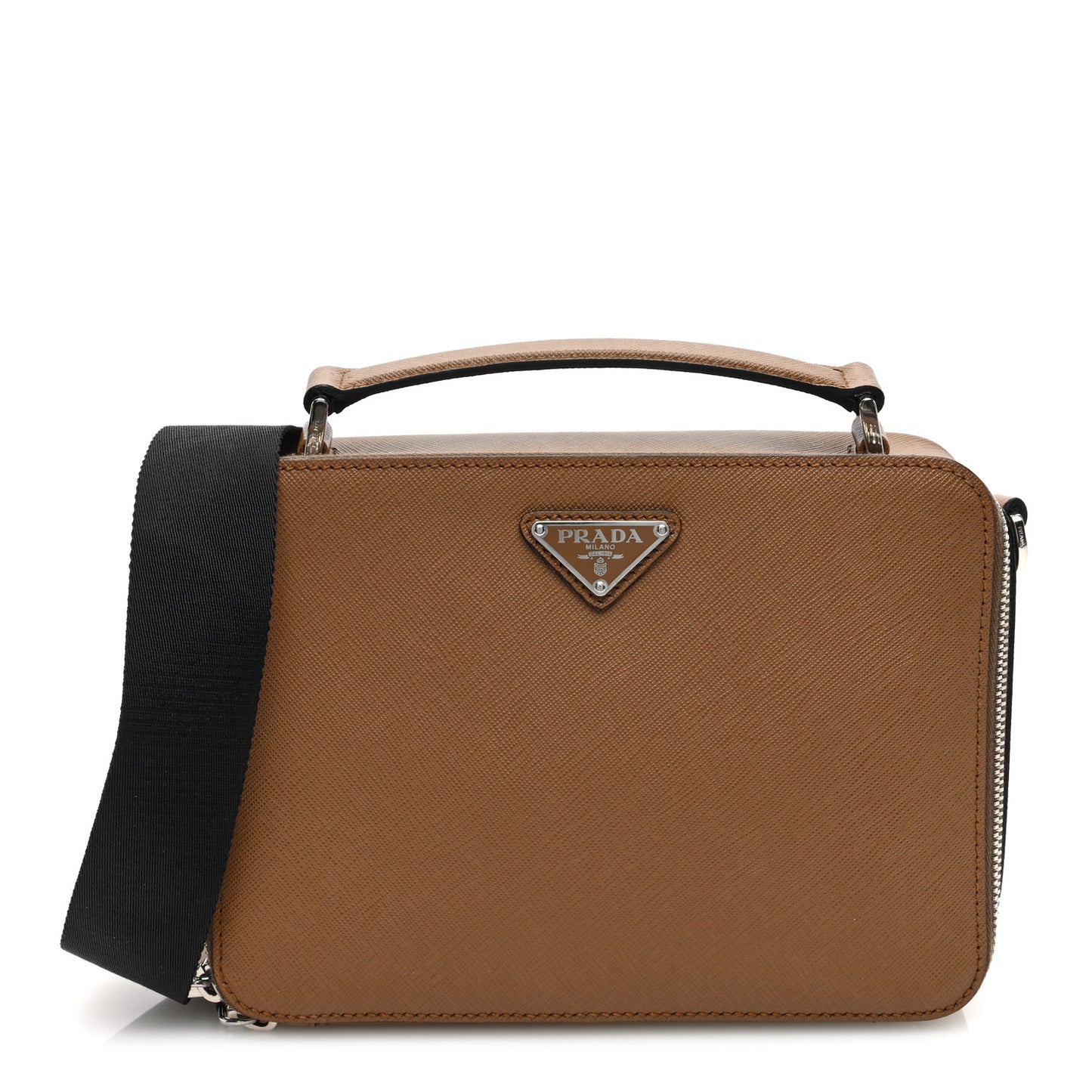Saffiano Travel Medium Brique Crossbody Bag Cannella