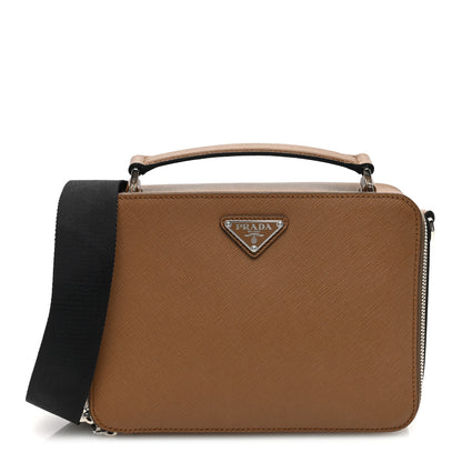 Prada Saffiano Travel Medium Brique Crossbody Bag Cannella 1 of 9