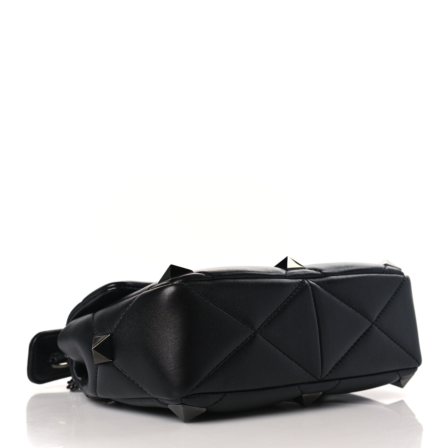 Valentino Garavani Nappa Monochrome Medium Roman Stud Shoulder Bag Black 4 of 10