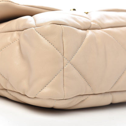 Chanel Lambskin Quilted Large 19 Flap Beige 8 of 11
