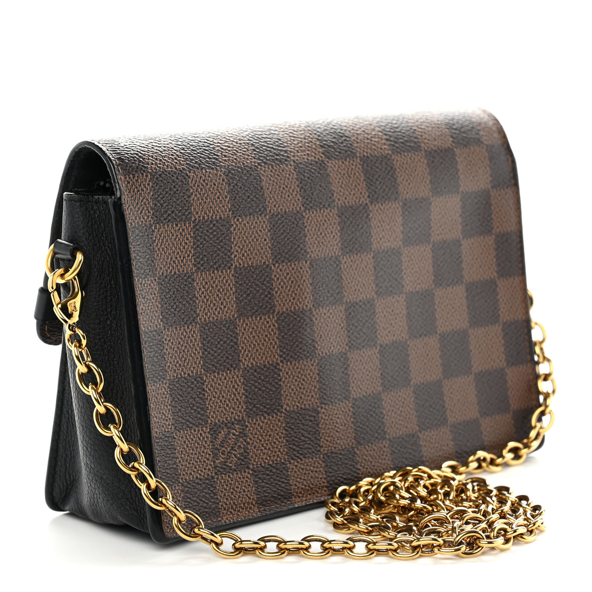 Louis Vuitton Damier Ebene Vavin Chain Wallet Black 3 of 11