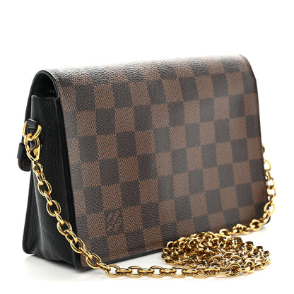 Louis Vuitton Damier Ebene Vavin Chain Wallet Black 3 of 11
