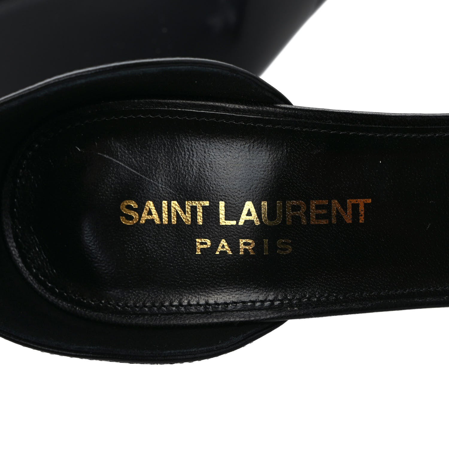 Saint Laurent Calfskin Opyum 110 Sandals 37 Black Silver 7 of 8