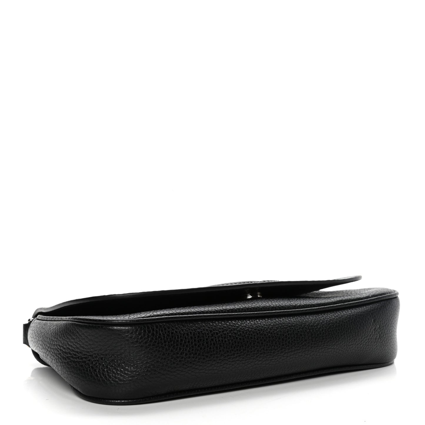 Pebbled Calfskin Medium Soho Flap Crossbody Black