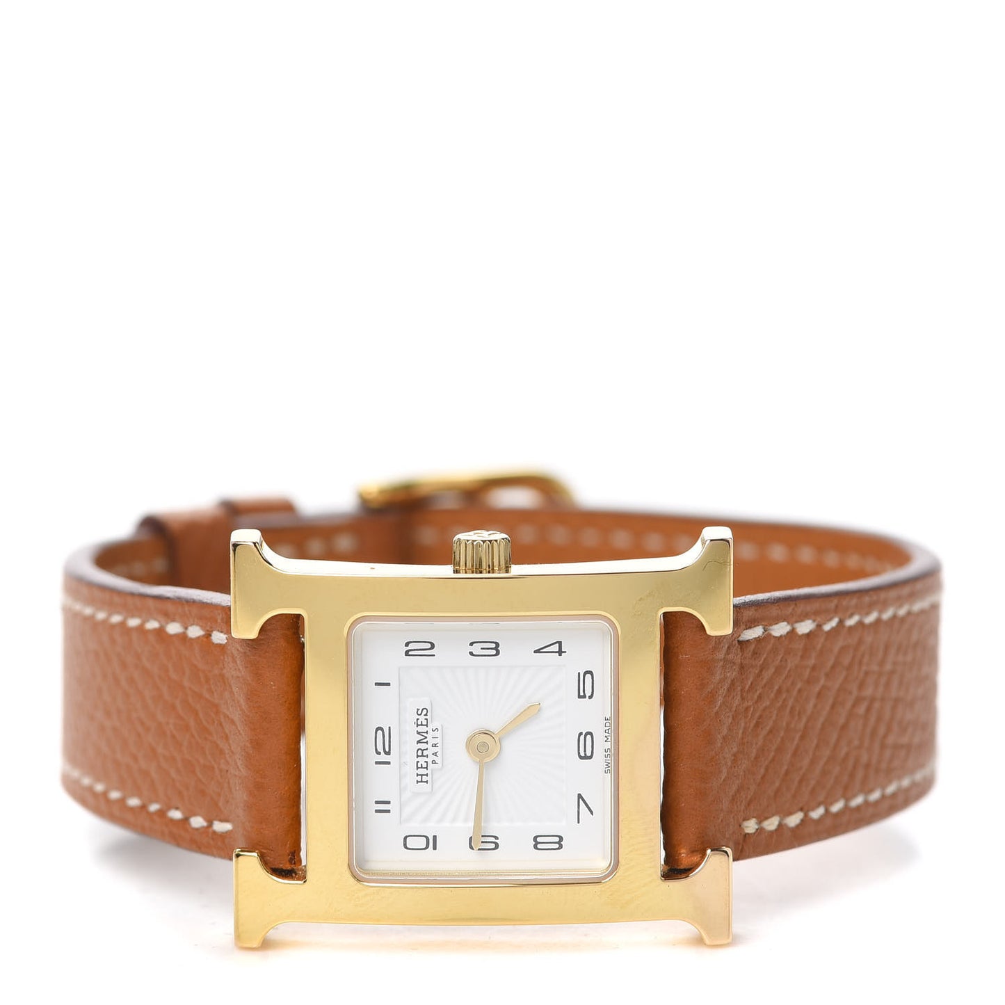 Stainless Steel Epsom 21mm Heure H Hour Quartz Watch Gold