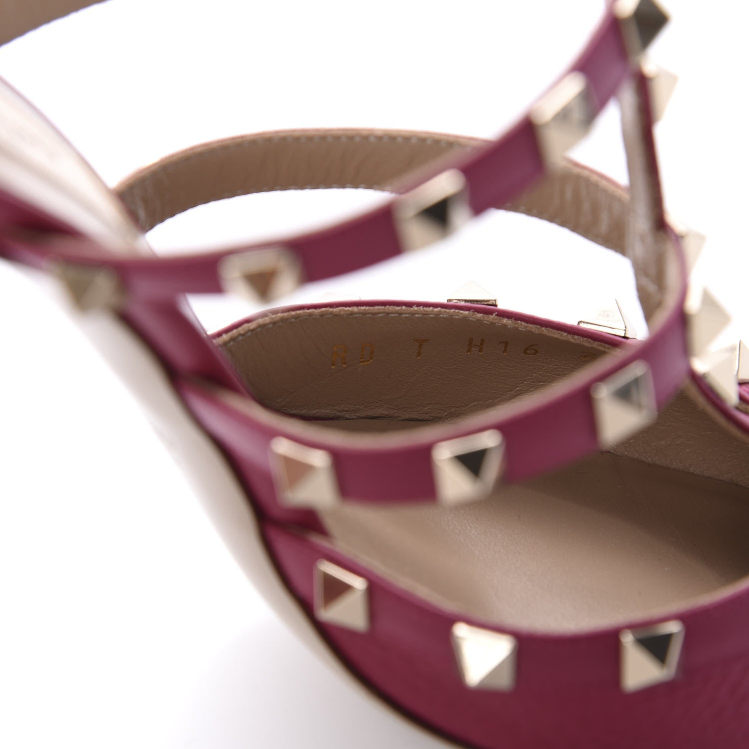 Valentino Garavani Pebbled Calfskin Rockstud 90mm Cage Mules 38 Raspberry 9 of 11