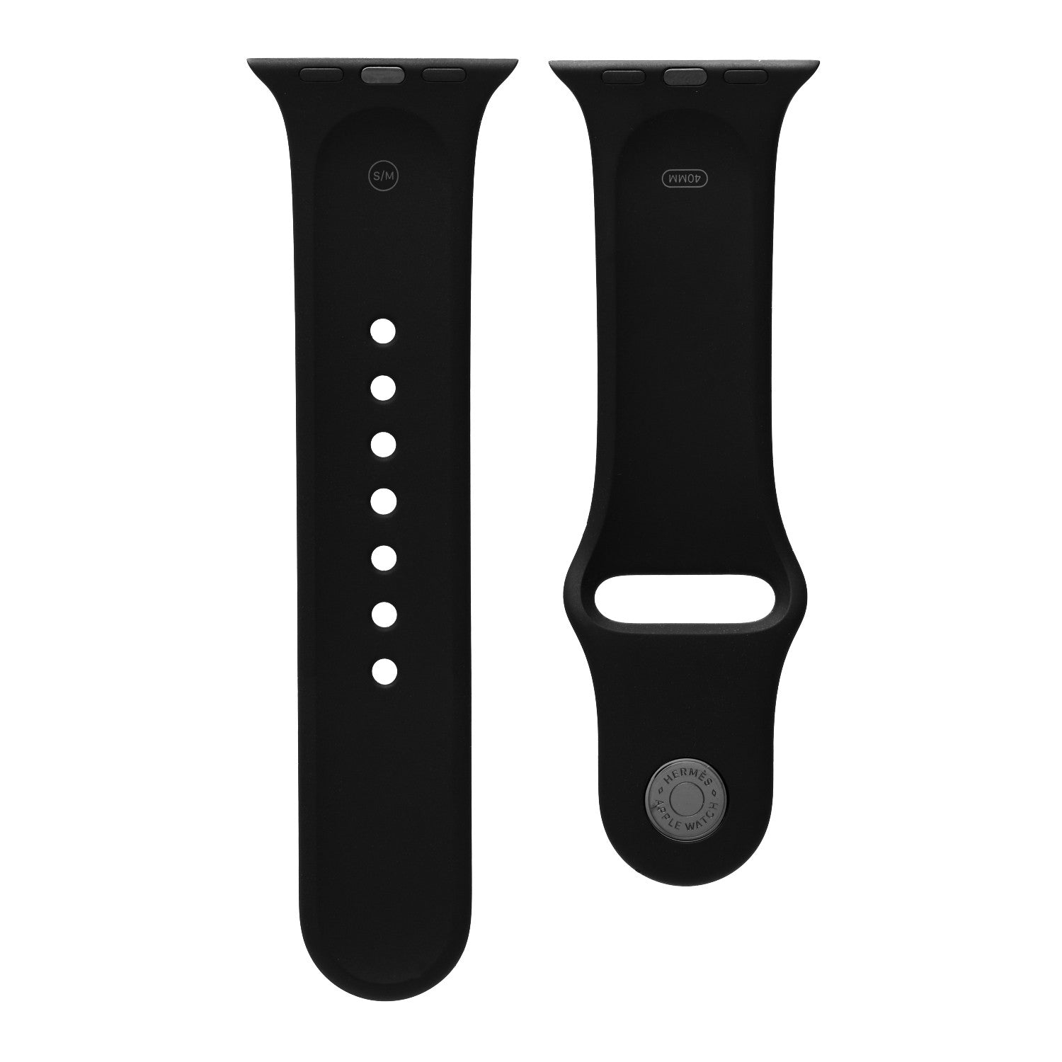 Hermes Silicone 40mm Apple Sports Watch Single Tour Band S/M Black 1 of 5