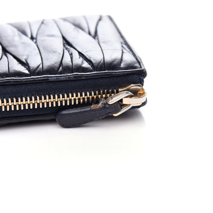 Miu Miu Nappa Matelasse Lux Zip Around Wallet Bluette 8 of 8