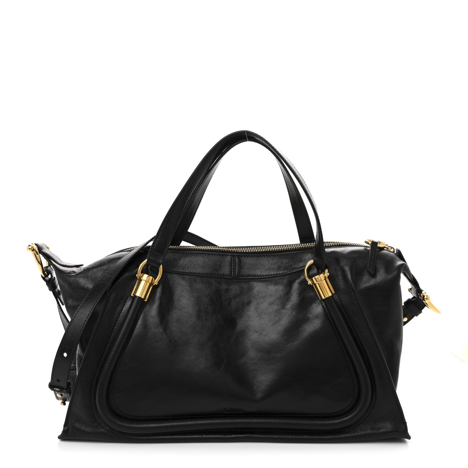 Chloe Natural Shiny Calfskin Large Paraty 24 Bag Black 1 of 13