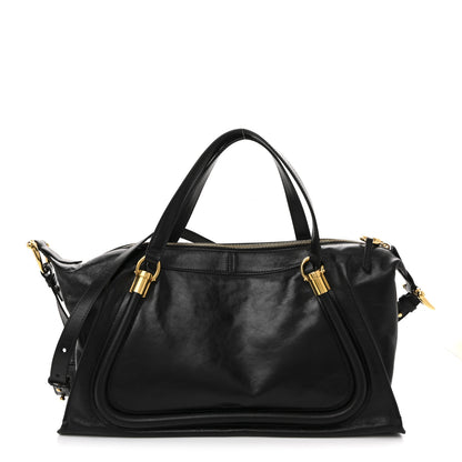 Chloe Natural Shiny Calfskin Large Paraty 24 Bag Black 1 of 13