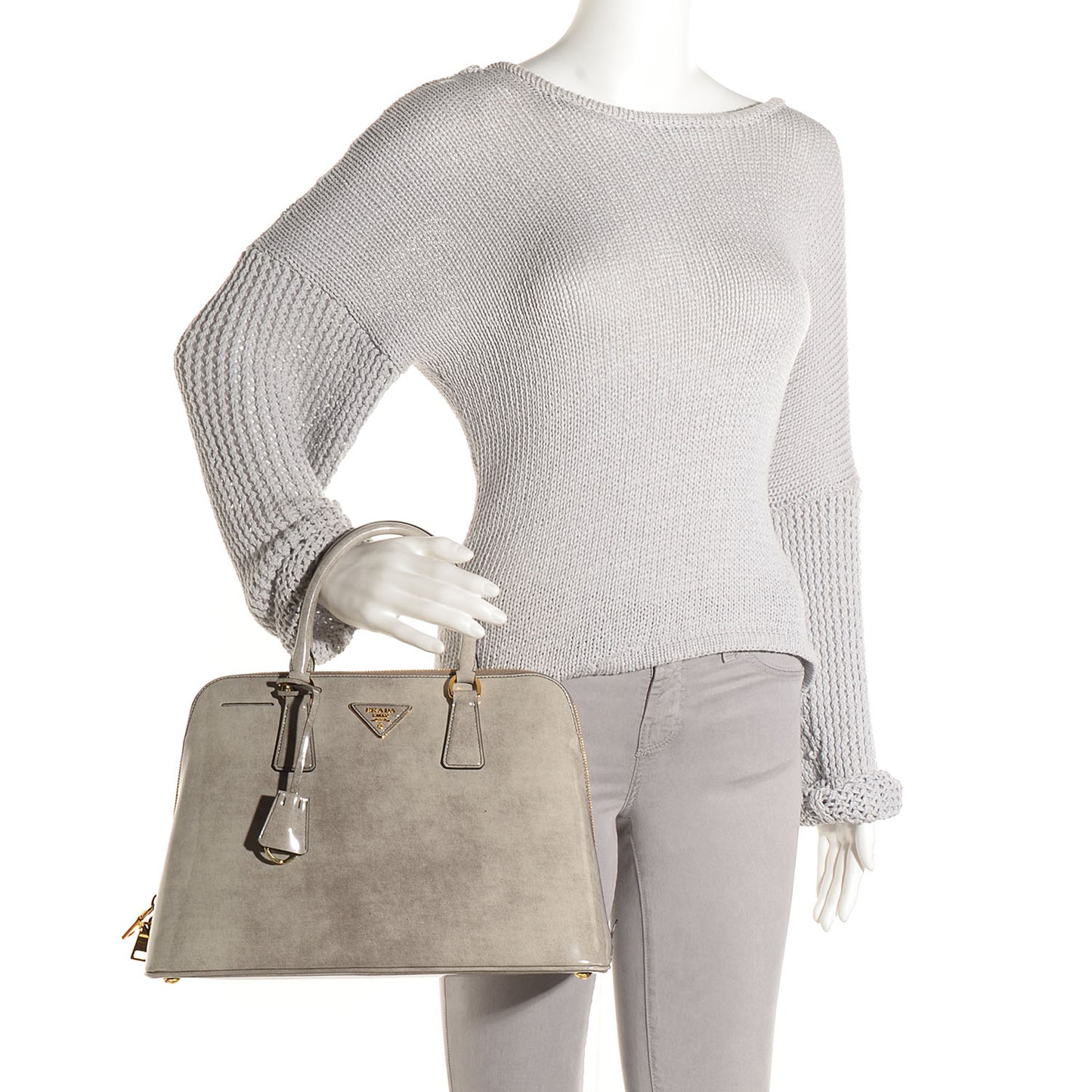 Spazzolato Promenade Tote Quarzo Fume
