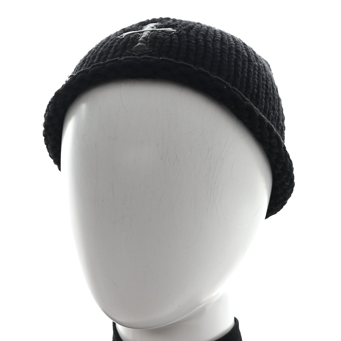 Cashmere Single Cross Beanie Black