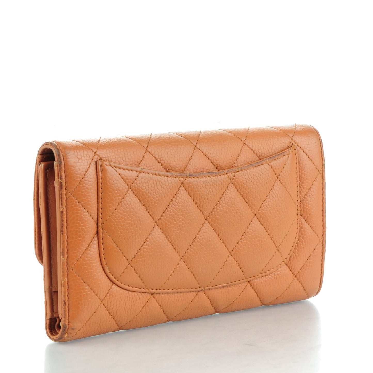 Caviar Quilted Large Flap Wallet Rose